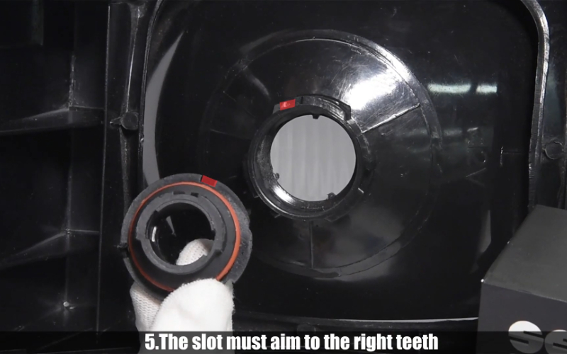 install the led 9004 bulb locking ring