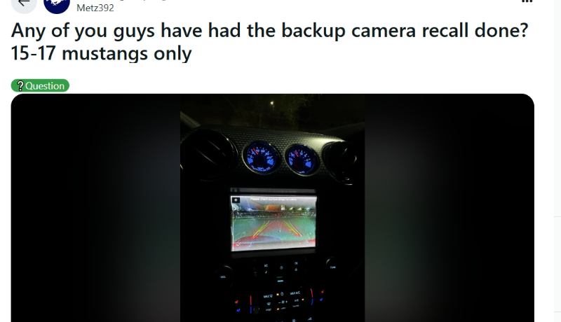 ford mustang common problem backup camera issue