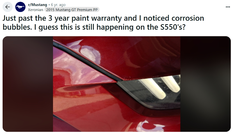 ford mustang common problems corrosion