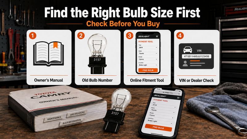 find right brake light bulb size before replacement