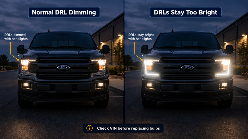  ford f-150 drl not dimming