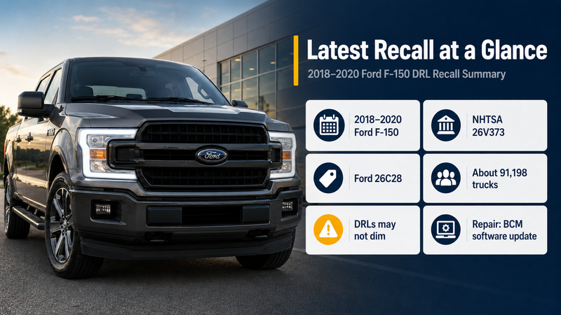 2018 to 2020 ford f-150 recall summary
