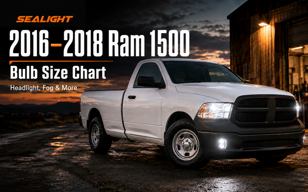 2016–2018 Ram 1500 Bulb Size Chart: Headlight, Fog & More