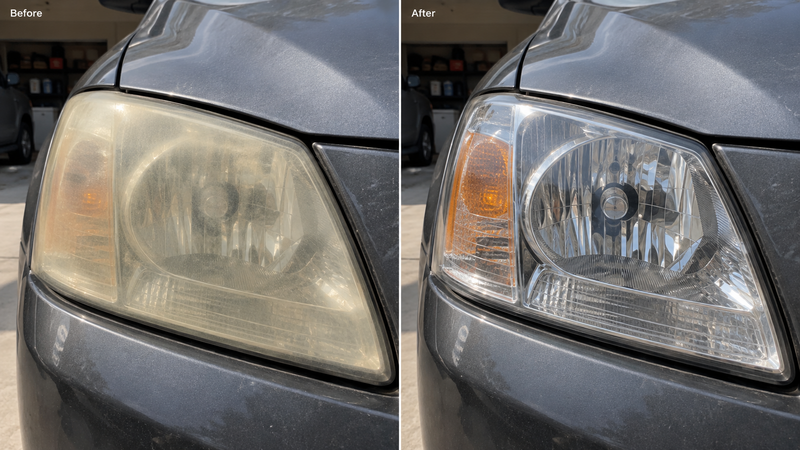 headlight restoration before and after