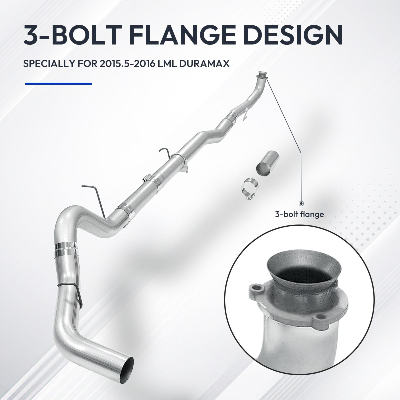 2015.5-2016 LML 6.6L Duramax 5" Downpipe-Back Exhaust for Chevy GMC 2500HD 3500HD 2