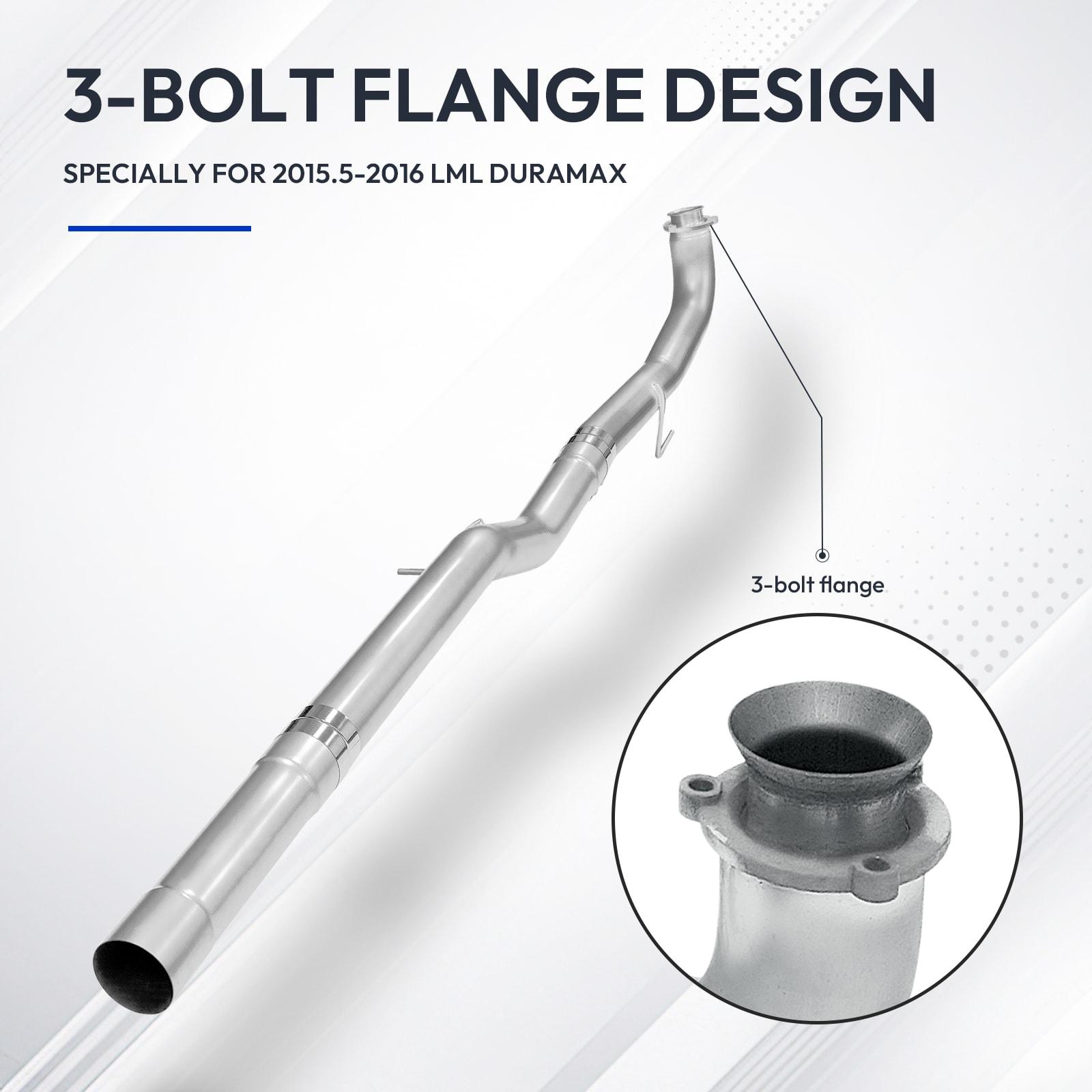 2015.5-2016 LML 6.6L Duramax 4" DPF Delete Race Pipe Exhaust for Chevy GMC 2