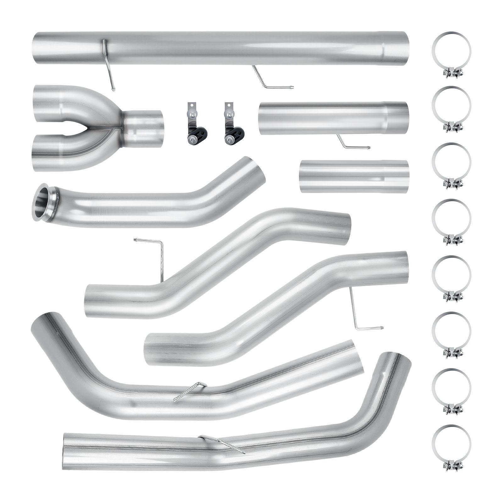 6.7L Cummins 5 Inch Downpipe-Back Dual DPF Delete Race Pipe for 2013-2018 Dodge Ram 2500/3500 2