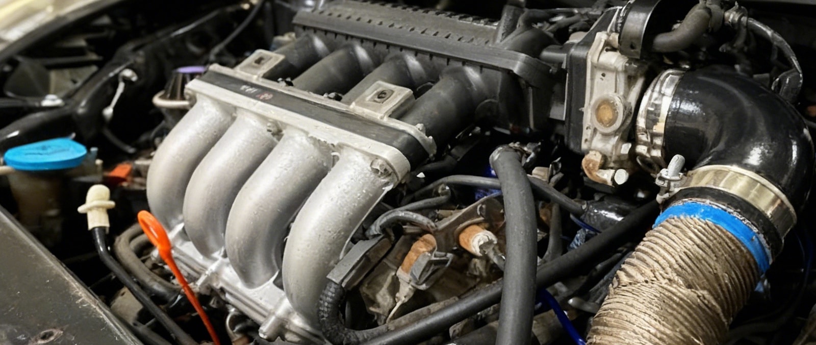 aluminum intake manifold in car