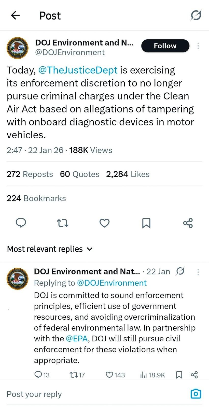 doj-clean-air-act-tampering-enforcement-post-jan-2026