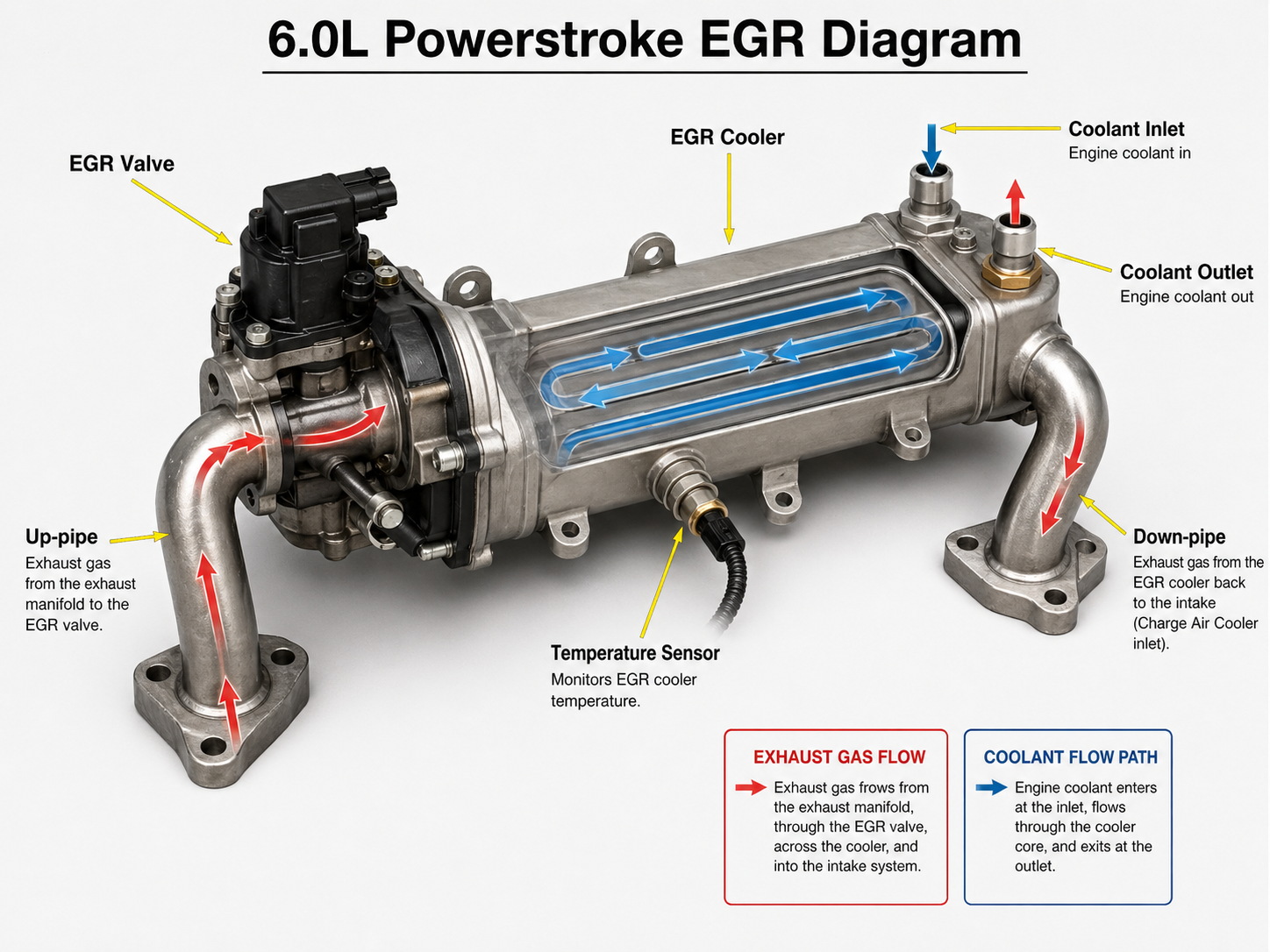6.0 Powerstroke EGR system components diagram