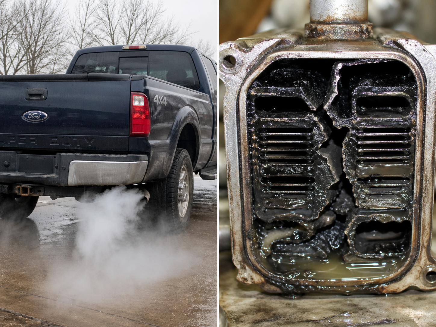 6.0L EGR cooler failure symptoms white smoke