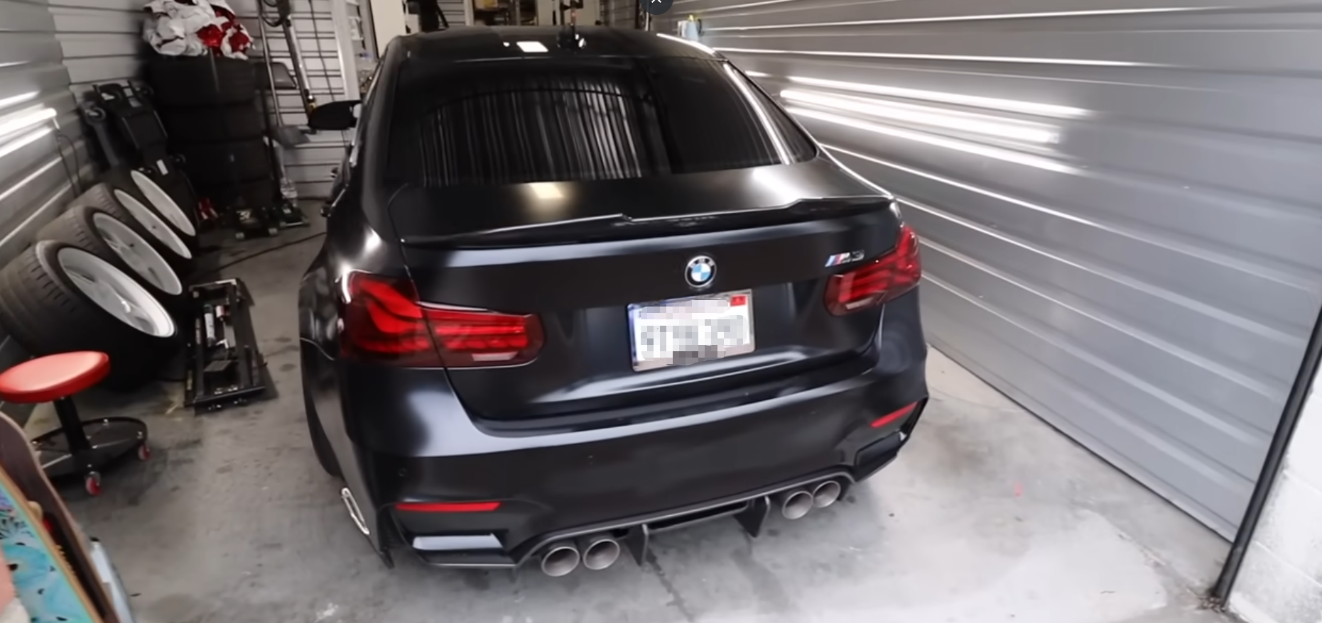 BMW F80 M3 rear exhaust sound check after downpipe installation