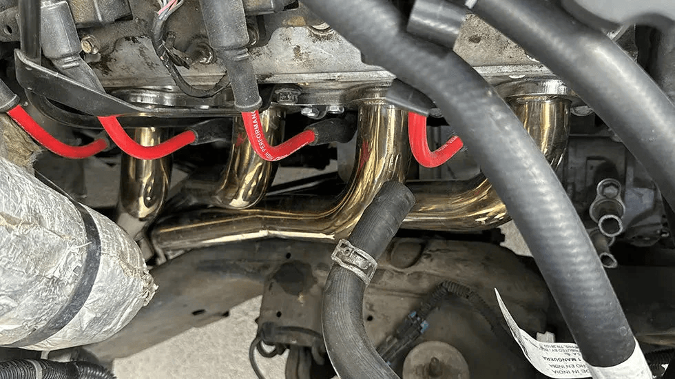 headers installed in a car