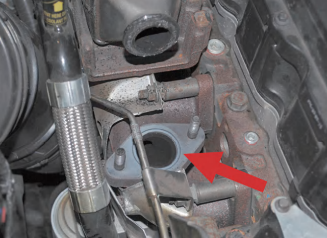 install the egr block off plate on 6.7 cummins