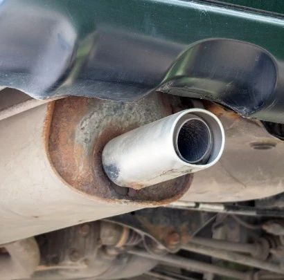 a muffler in a car