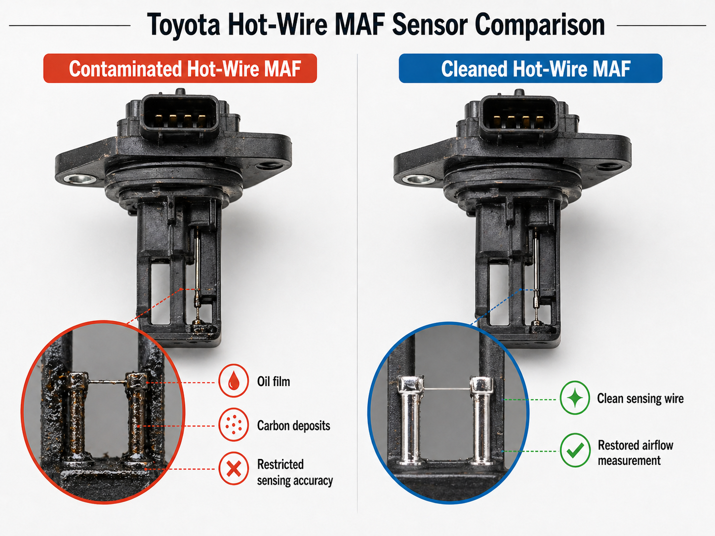 toyota-hot-wire-maf-sensor-contaminated-vs-cleaned-comparison