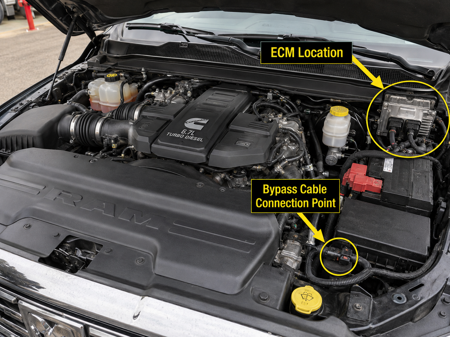 2022-2026 Ram 6.7 Cummins ECM Unlock and Bypass Cable installation