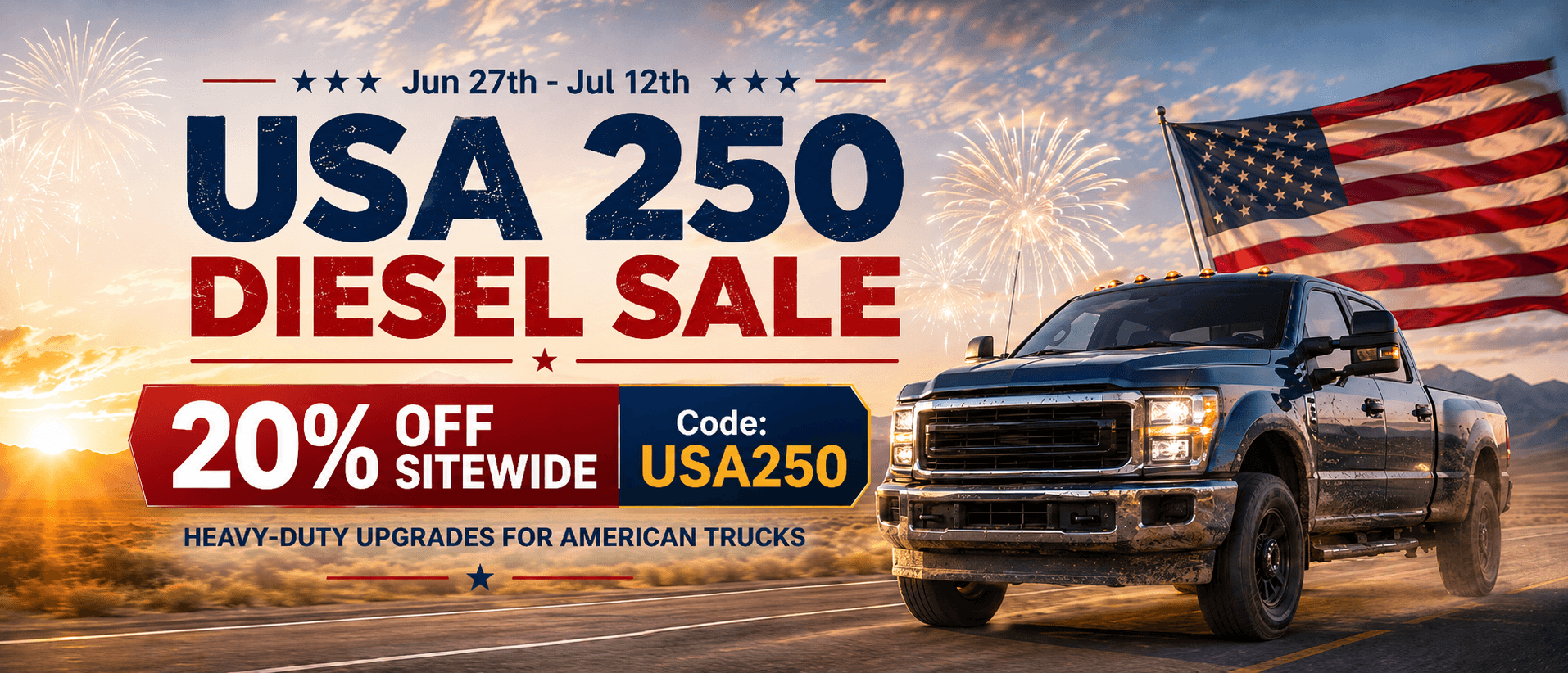 USA 250 Diesel Sale: 20% Off Diesel Performance Upgrades