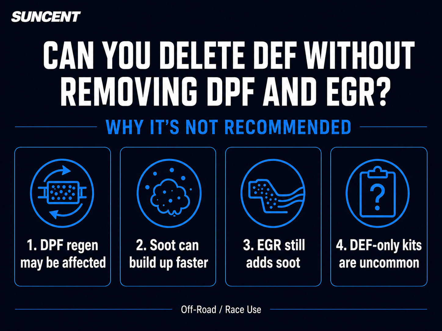 its not recommend deleting def without dpf egr