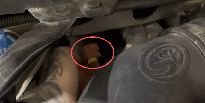 Rear EGR valve connector location on the LML Duramax engine.