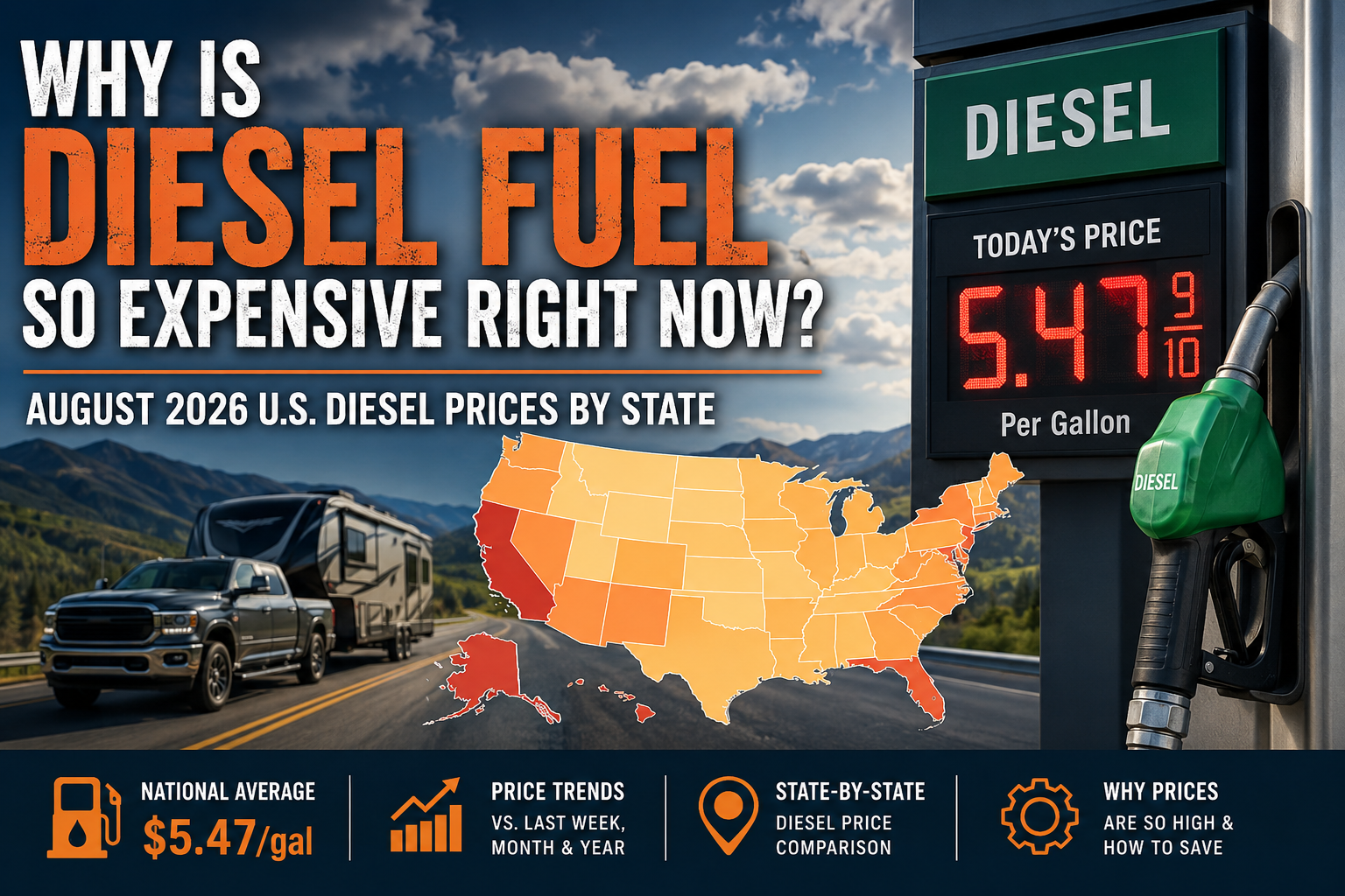 Why Is Diesel Fuel So Expensive Right Now? August 2026 U.S. Diesel Prices by State