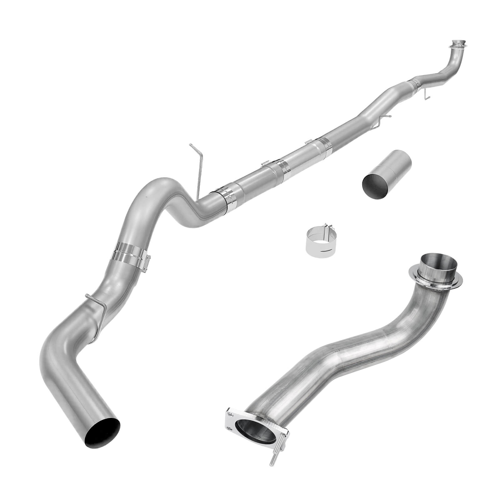 2017-2019 6.6L Duramax 5" Turbo-Back Exhaust For GM Silverado Sierra 2500 3500HD 0