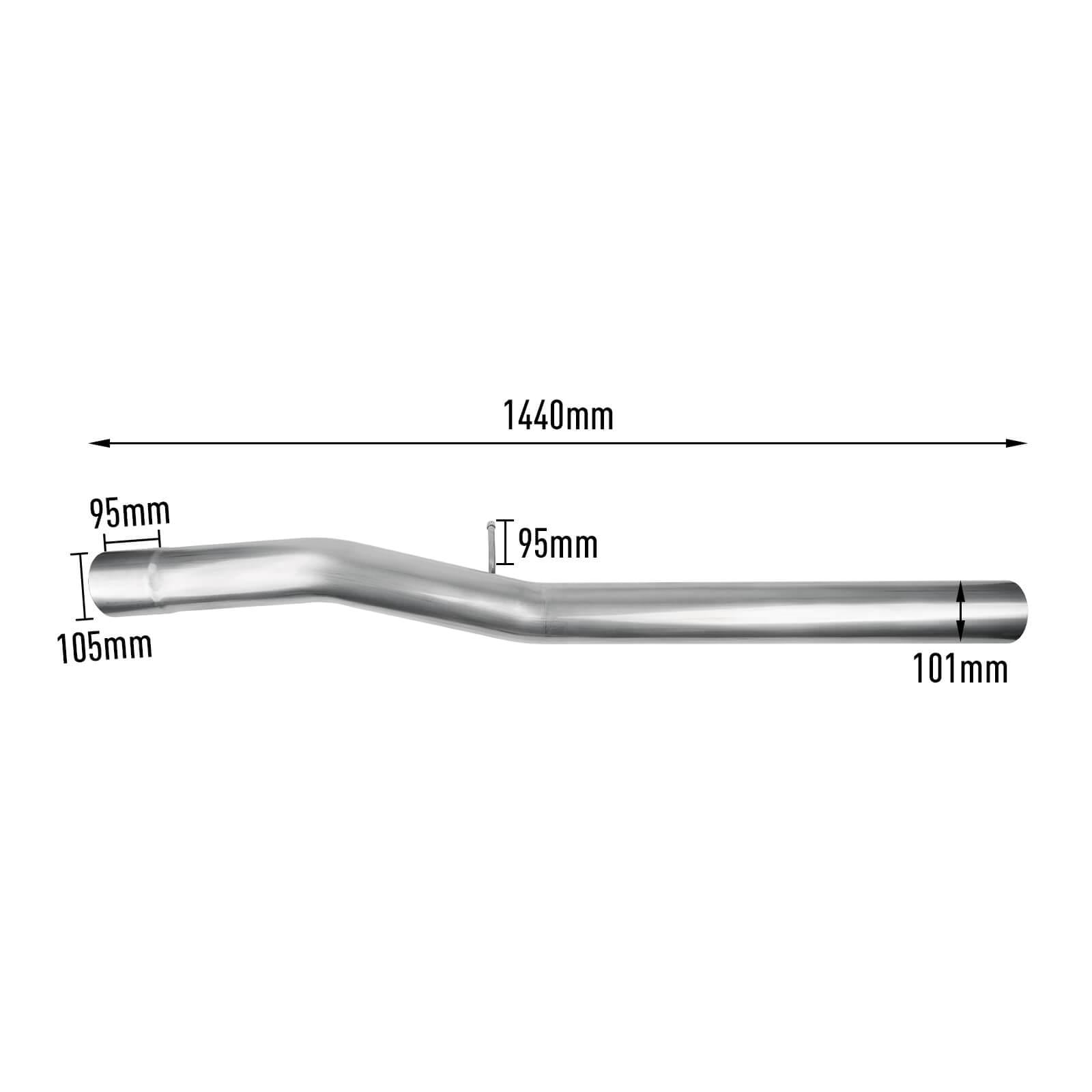 2017-2026 6.6L Duramax L5P Race Pipe 4" DPF & CAT Delete for Chevy/GMC 14