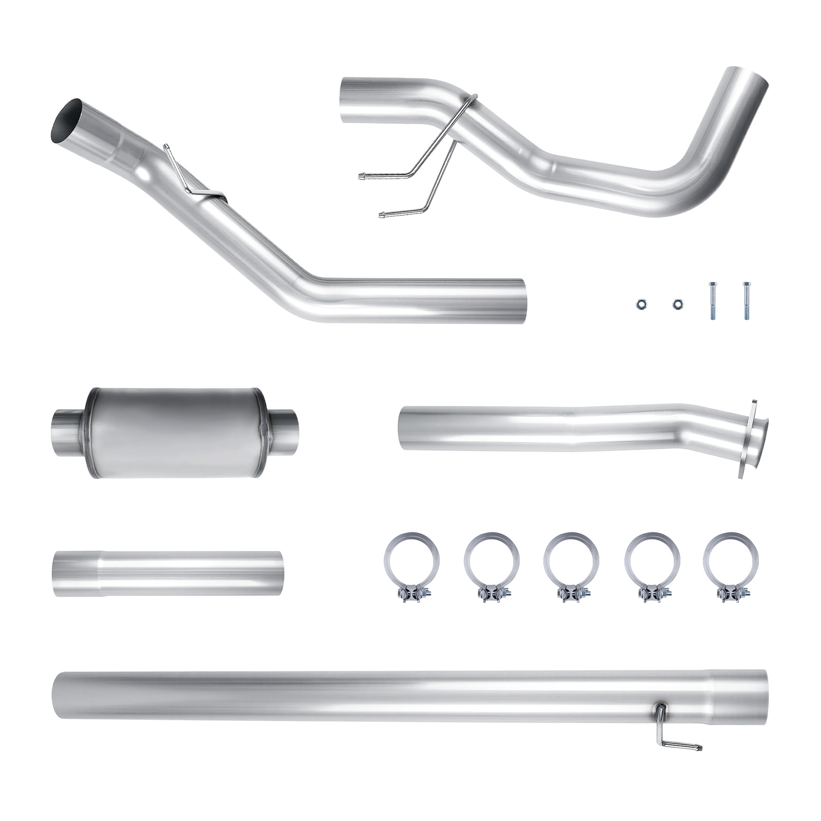 2020-2022 6.7L PowerStroke 4" Downpipe-Back CAT/DPF Delete Exhaust System With Muffler For F250/350 Super Duty 4