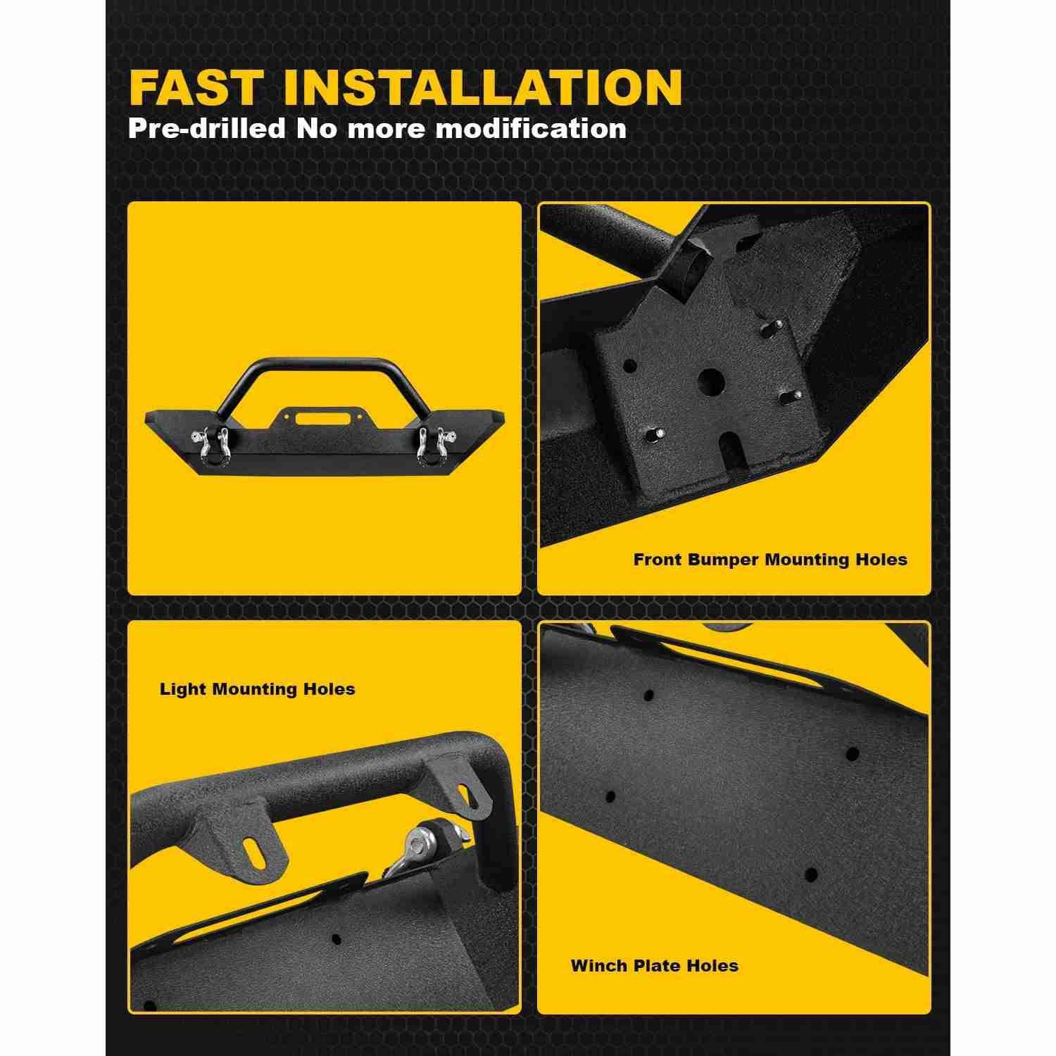 Suncent® 2018-2022 Jeep Wrangler JL/2020-2022 Jeep Gladiator Front Bumper 2