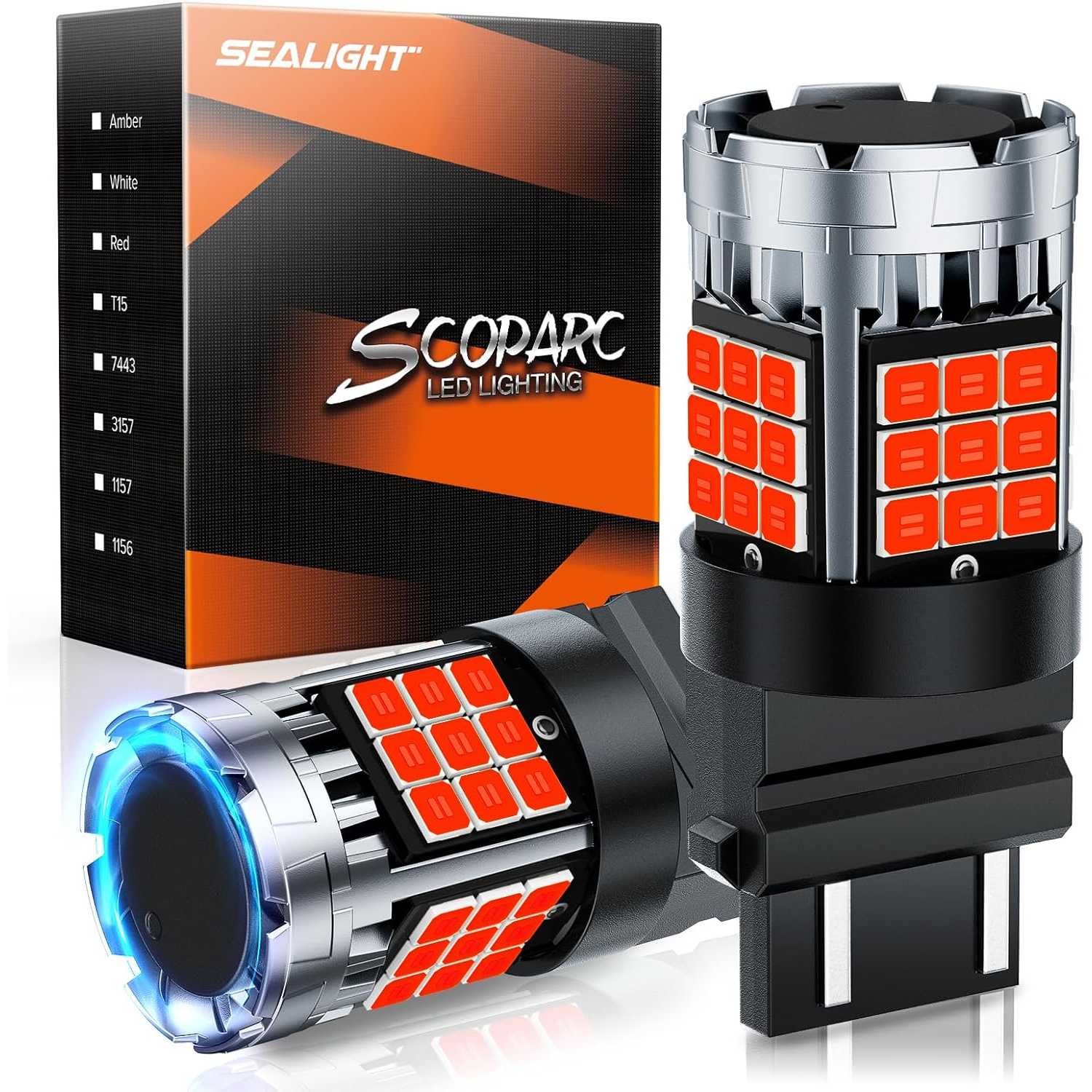 Rear Turn Signal Bulb SEALIGHT LED Turn Signal Bulb 3157 LED Bulbs Amber Yellow, 1400% Brighter 3156 3457A 4057 4157 LED Bulb For Front Rear Turn Signal Light Blinker Marker Parking Lights
