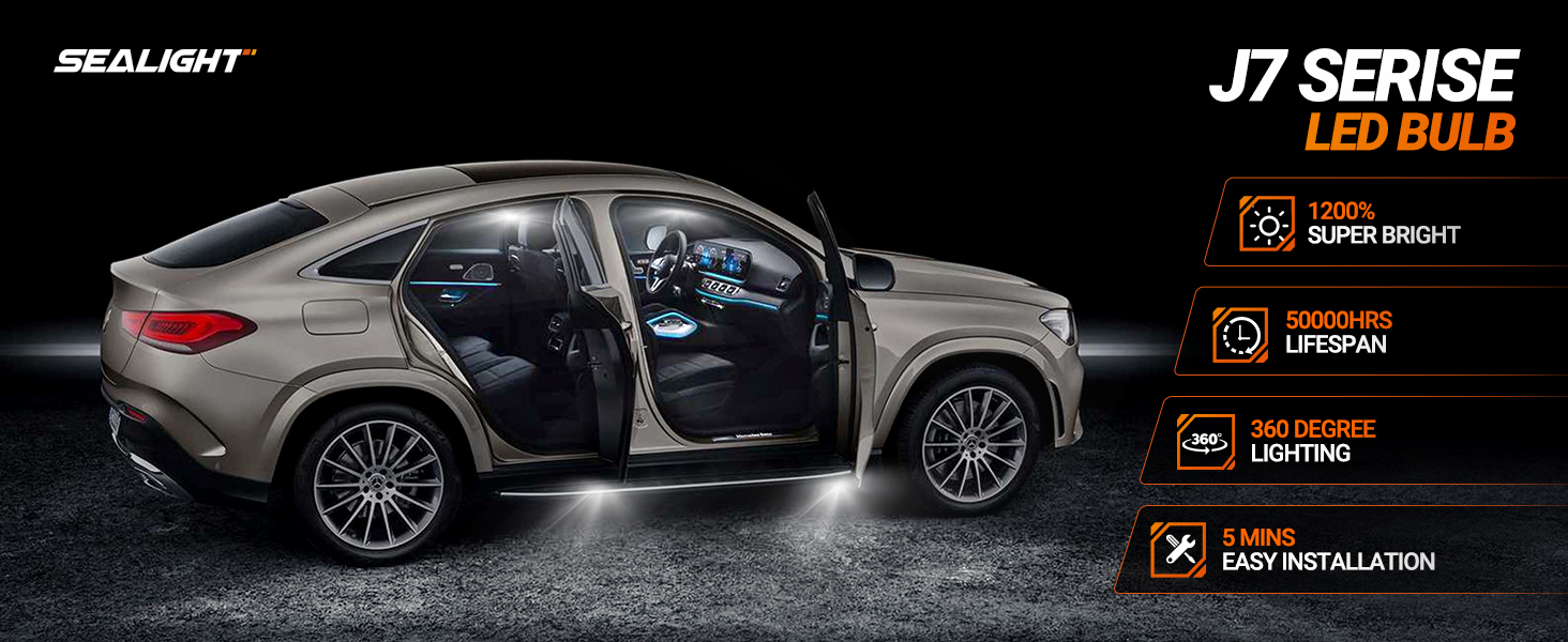 Sealight 194 168 W5W 2825 T10 LED Light Bulb White License Plate Dome Map Door Courtesy Dash Lights