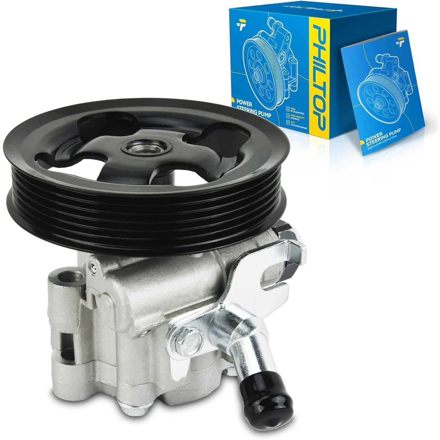PHILTOP 215351 Power Steering Pump Fit For 2001-2006 LS430,Power Steering Pump with Pulley