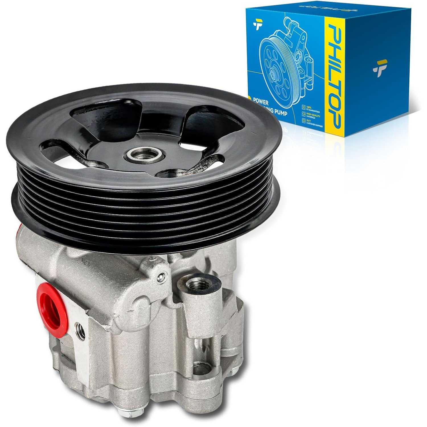PHILTOP Power Steering Pump Pulley Replacement 21486, Fit for 2011-2021 4Runner, 2010 4Runner 4.0L, Repalce# 21486, 4431060540,