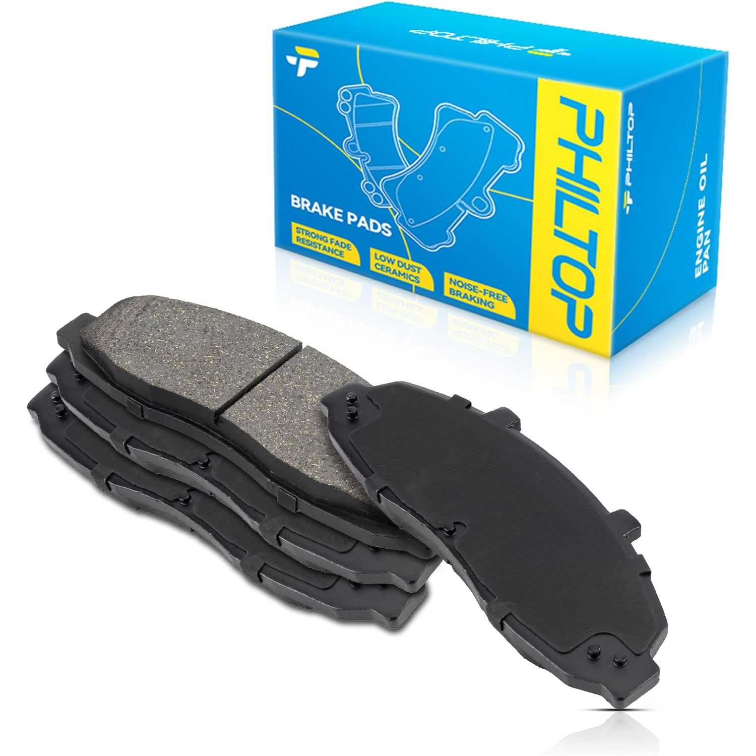 PHILTOP Front Ceramic Disc Brake Pads Set Compatible with F150, F150 Heritage, Blackwood, 4 Pcs