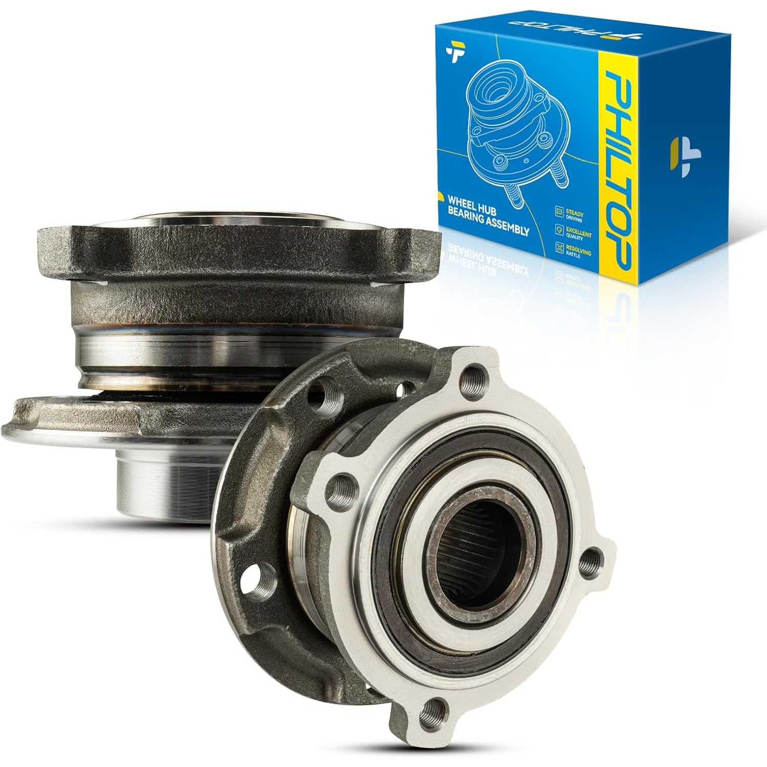 PHILTOP 2pcs Front Wheel Bearing Assembly for 2007-2018 BMW X5, 2008-2016 2018-2019 BMW X6 Wheel Bearing 513438
