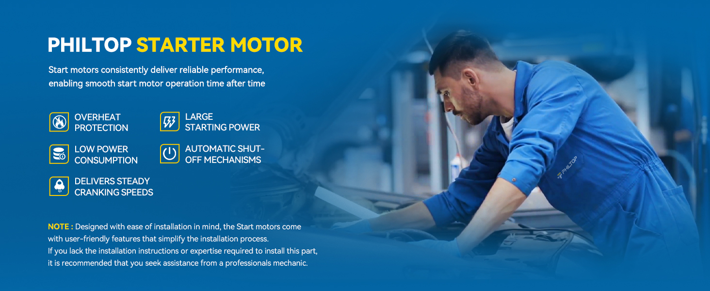 PHILTOP STARTER MOTOR Start motors consistently deliver reliable performance enabling