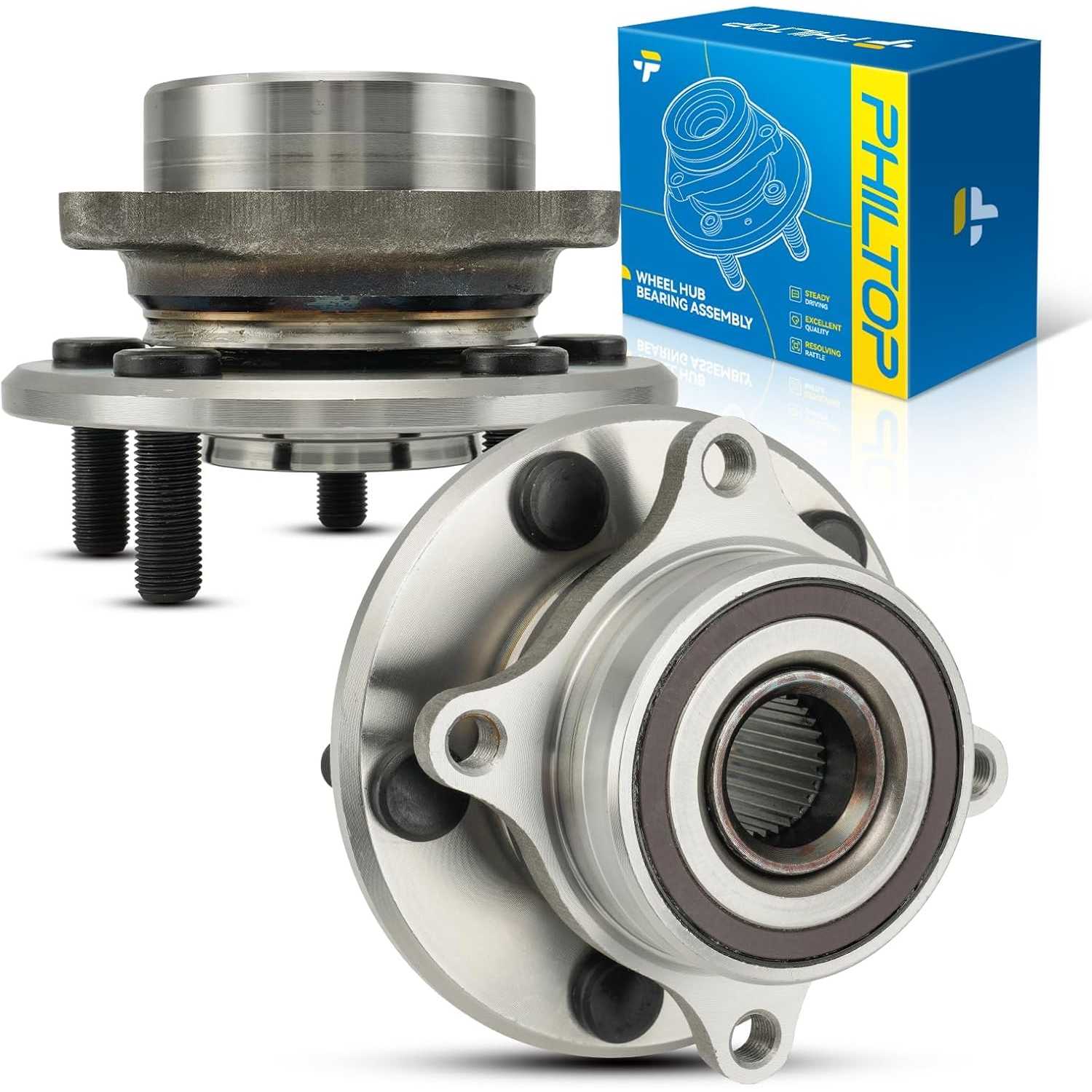 PHILTOP 513293 Front Wheel Bearing Fit for Honda Odyssey 2011-2017, 5 Lugs Wheel Hub Assembly