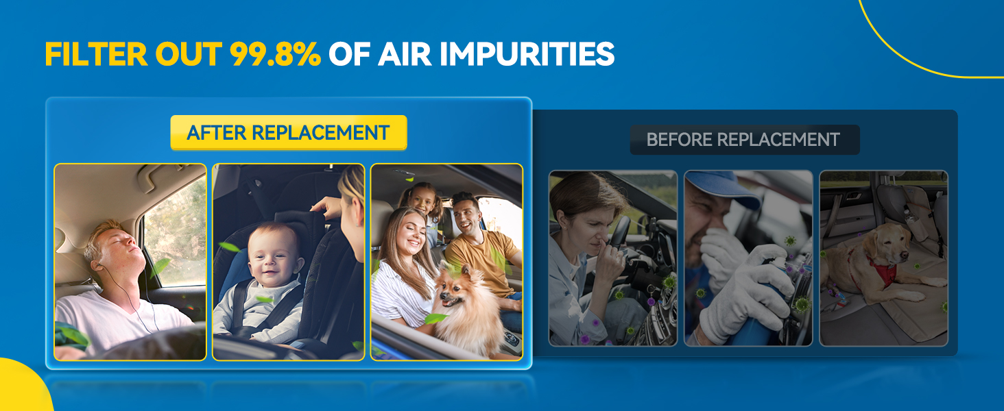 FILTER OUT 99.8% OF AIR IMPURITIES