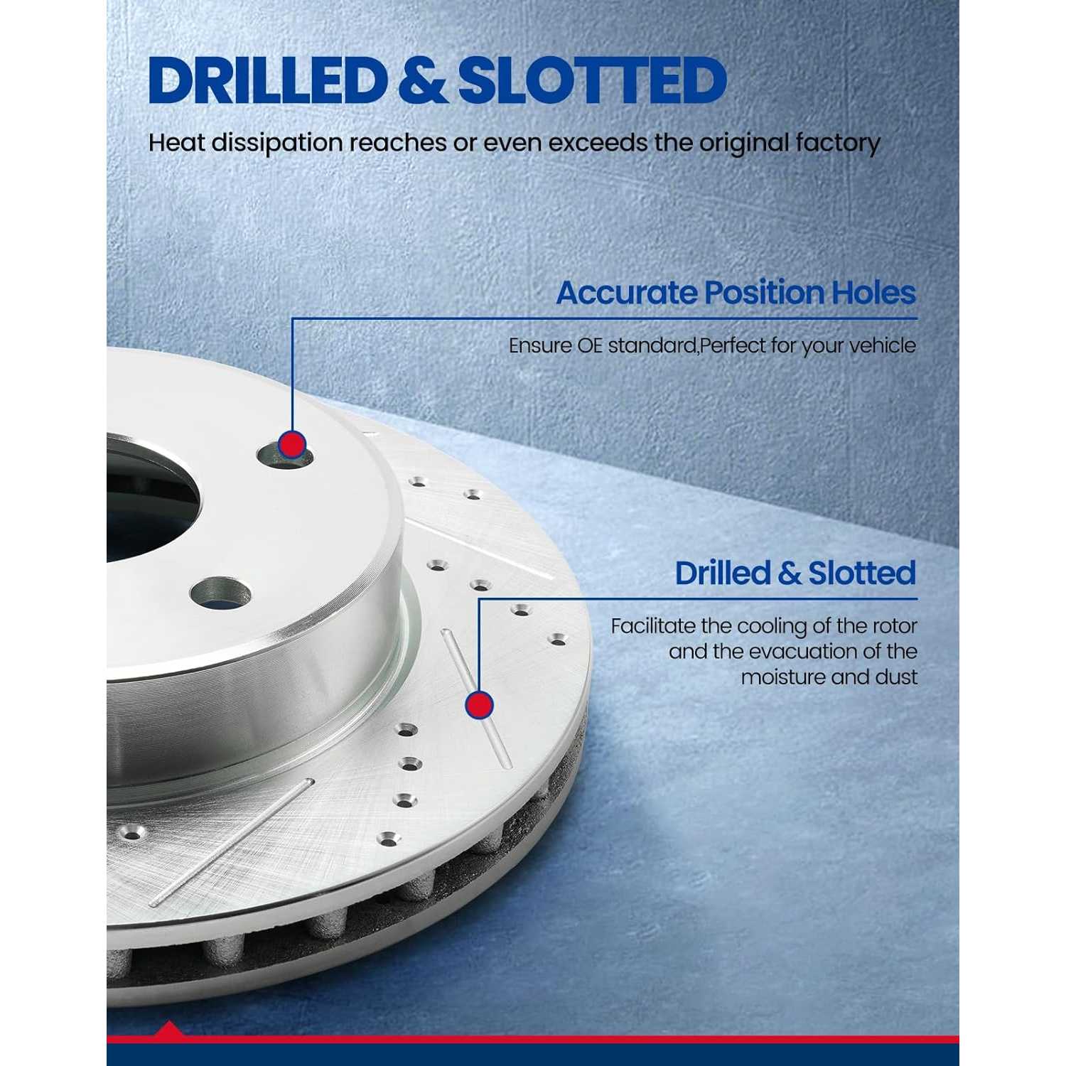 2009 Ford F-150 Rear Drilled and Slotted Ceramic Brake Pad & Rotor Kit 4