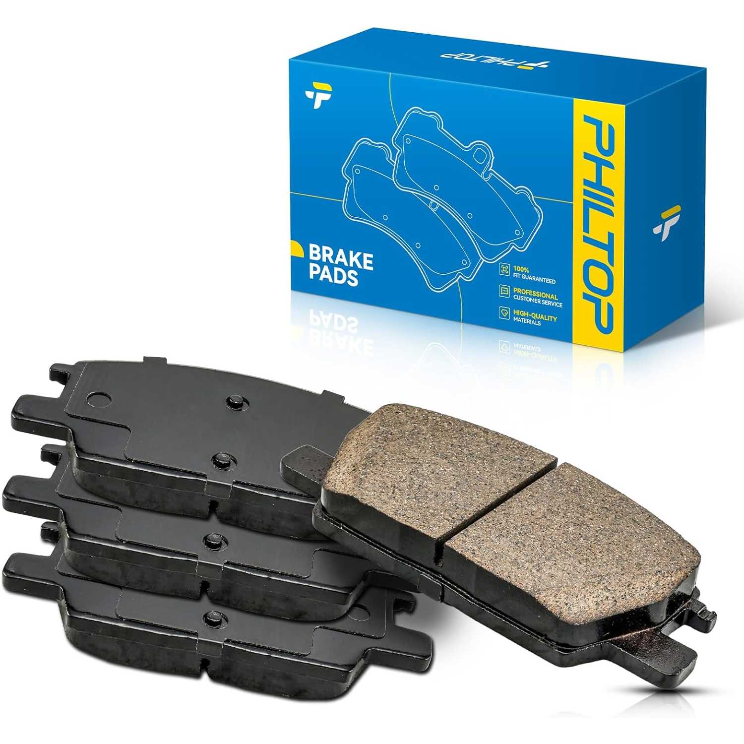 PHILTOP Ceramic Front Brake Pads For Buick Regal TourX 2018-2019, 4 Pcs replace # D1913