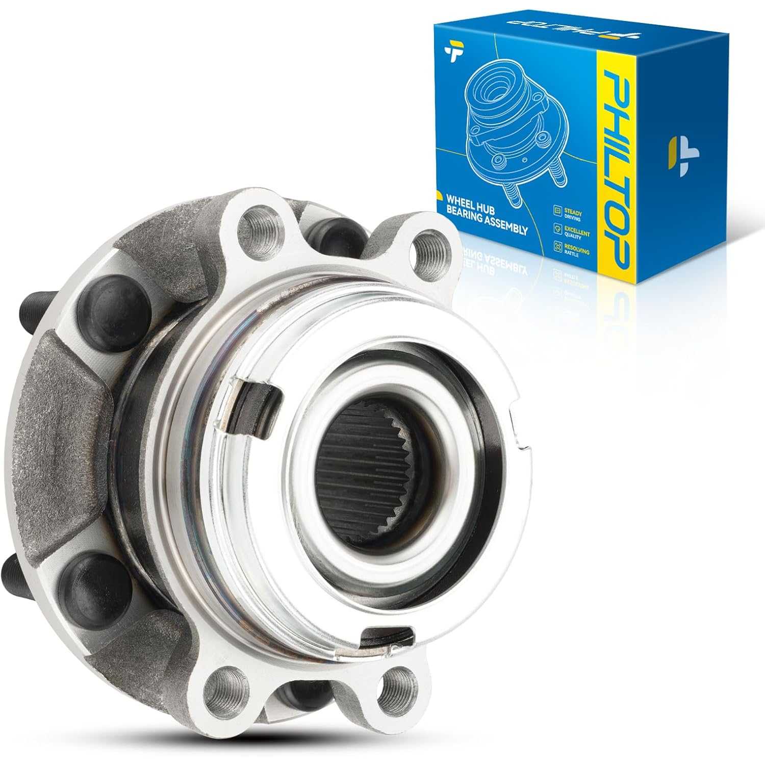 PHILTOP 513296 Front Wheel Hub Bearing Assembly for Altima 2007-2018, JX35 2013-2013, Maxima, Murano, Pathfinder, QX50, QX60, Wh