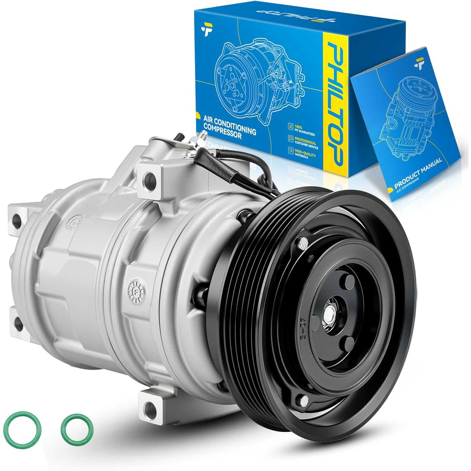 PHILTOP 78383 Air Conditioner AC Compressor with Clutch