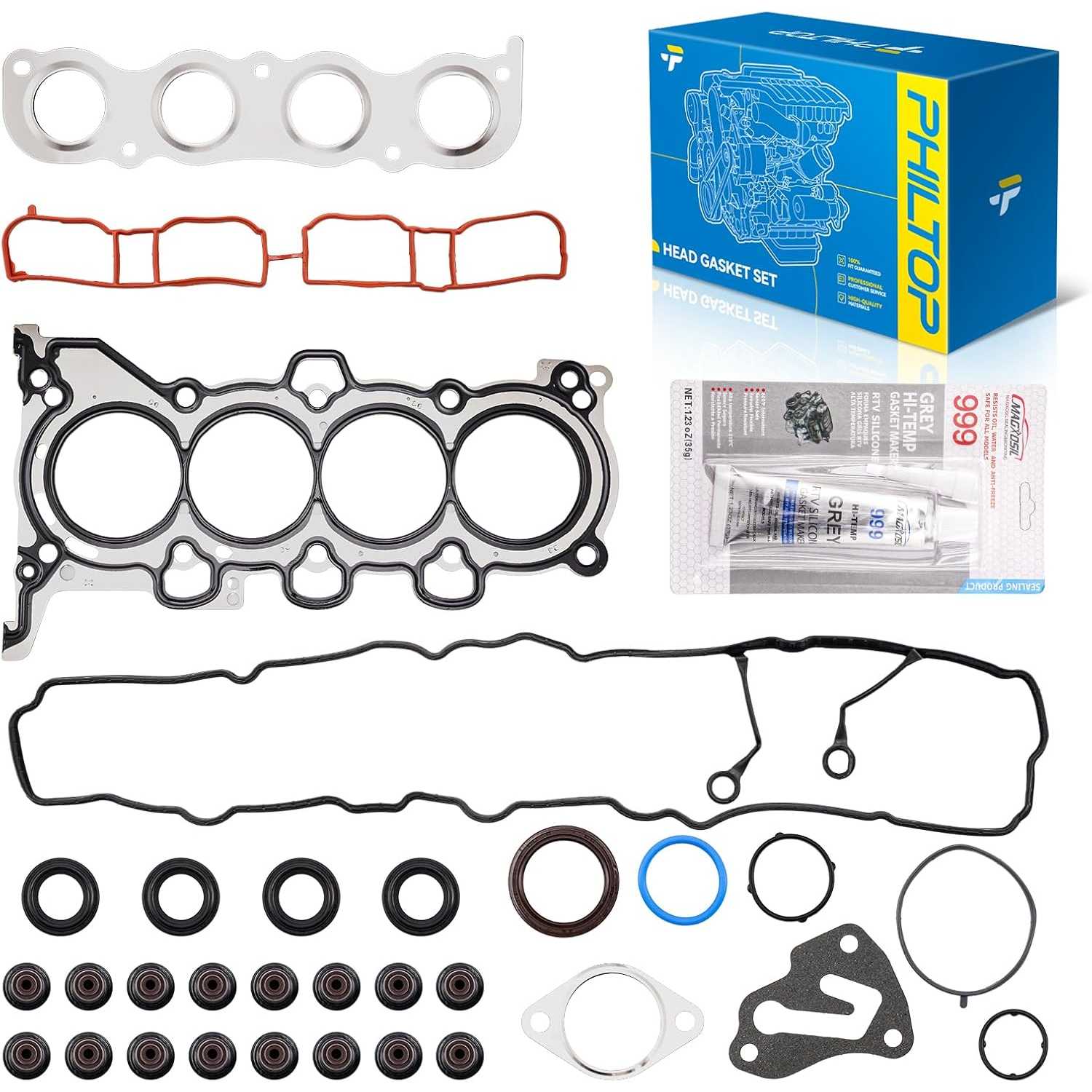 PHILTOP HS 26561 PT Head Gasket Set Fit for Hyundai E-LAN-tra 2011-2016, Kia Soul 2012-2015, Forte 2014-2016, Tucson 2014-2015