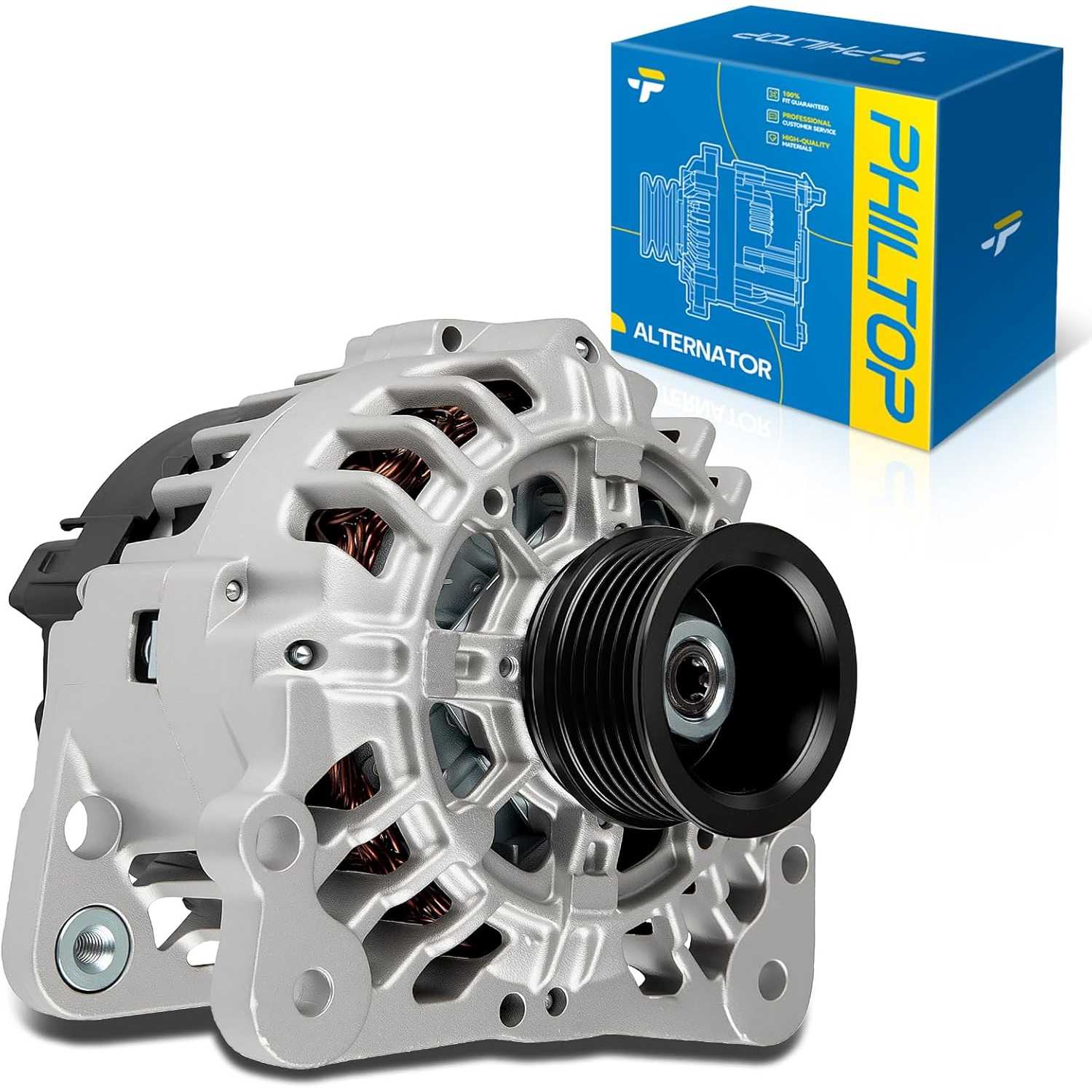 PHILTOP 90A 13852N6G Alternator Replacement for Volkswagen Beetle 2.0L 1998-2005, Jetta 2.0L 1999-2005, Beetle 1.8T 1999-2005, J