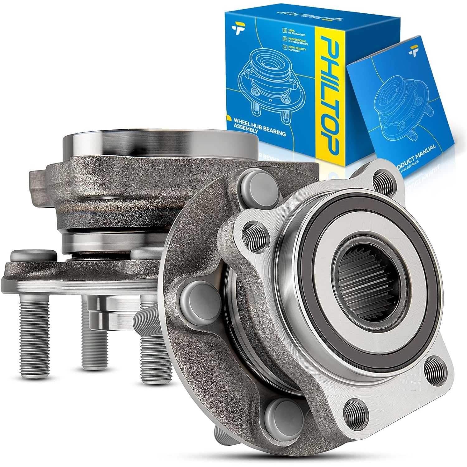 PHILTOP 513303 Front Wheel Bearing Hub Assembly for 2009-2014 Subaru Forester, 2008-2014 Subaru Impreza, 2013-2014 XV Crosstrek,