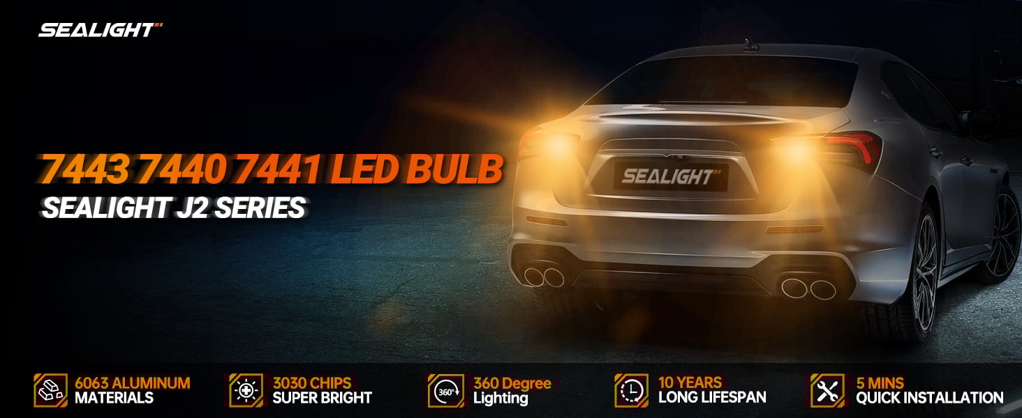 7443 7440 LED Bulb Yellow turn signal