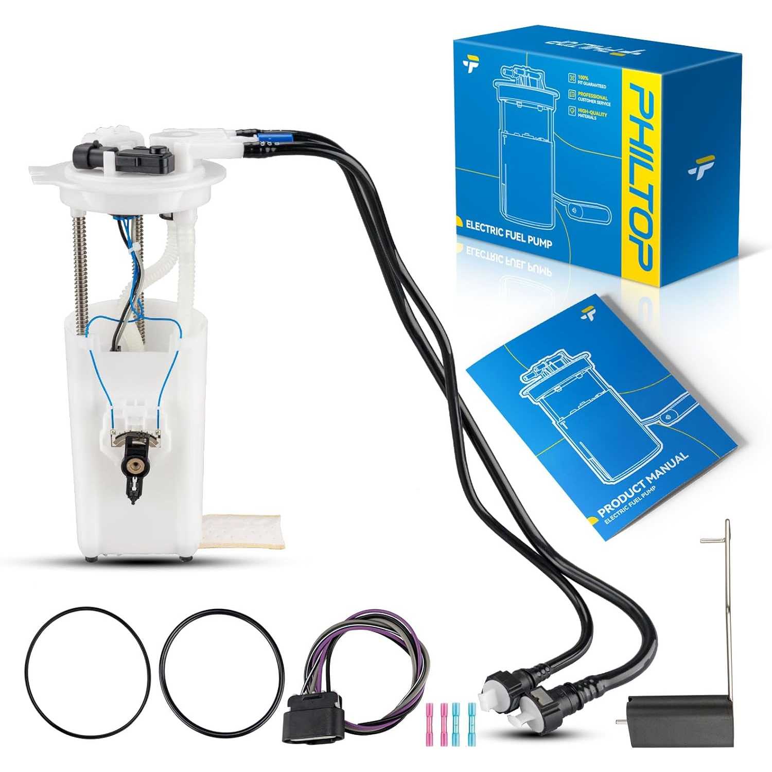 Electric Fuel Pump Assembly PHILTOP FG0375 Replacement for Sunfire 2000-2005 2.2L 2.4L, Classic 2004-2005 2.2L, Grand Am 2000-20