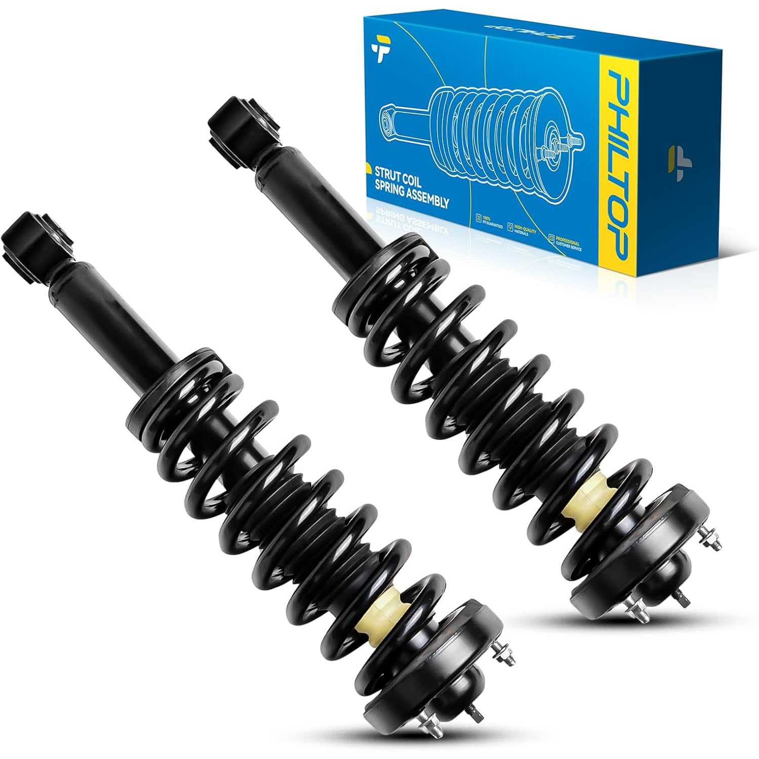 PHILTOP Front Left Right Struts Shock Absorber Assembly Fits F150 2009 2010 2011 2012 2013, Complete Suspension 171141 * 2, Stru