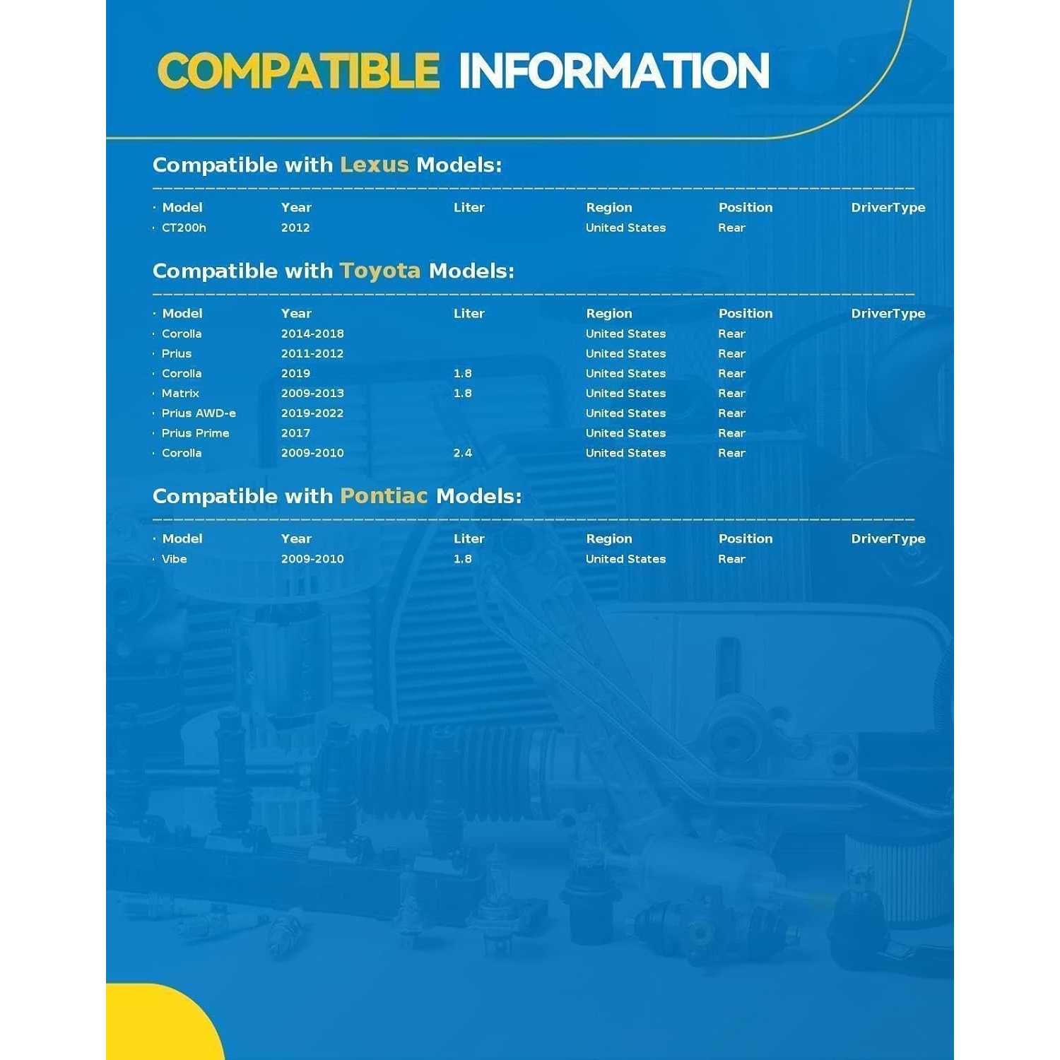 2016 Toyota Corolla Rear  Ceramic Brake Pad & Rotor Kit 3