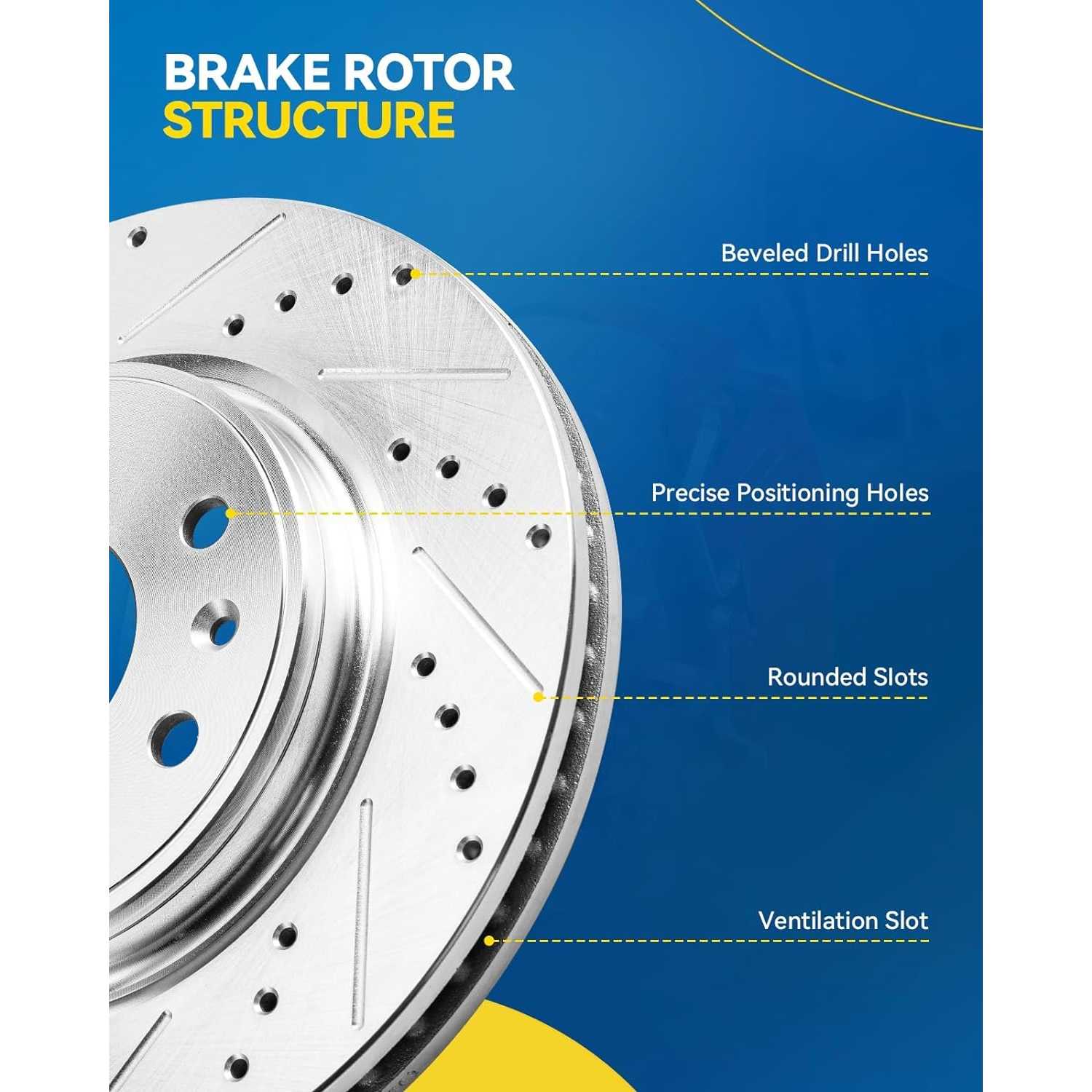 2016 Toyota Corolla Rear  Ceramic Brake Pad & Rotor Kit 5